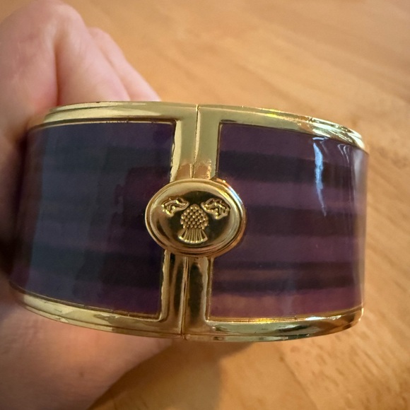 Mackenzie Childs Wide Bittersweet Bangle Bracelet Purple 7" Retired Item - Picture 4 of 4